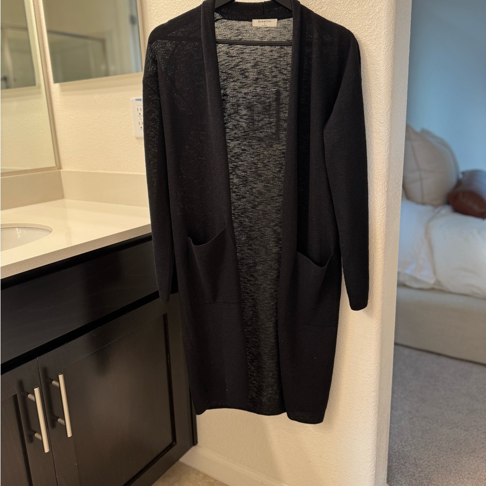 Black Open Front Cardigan